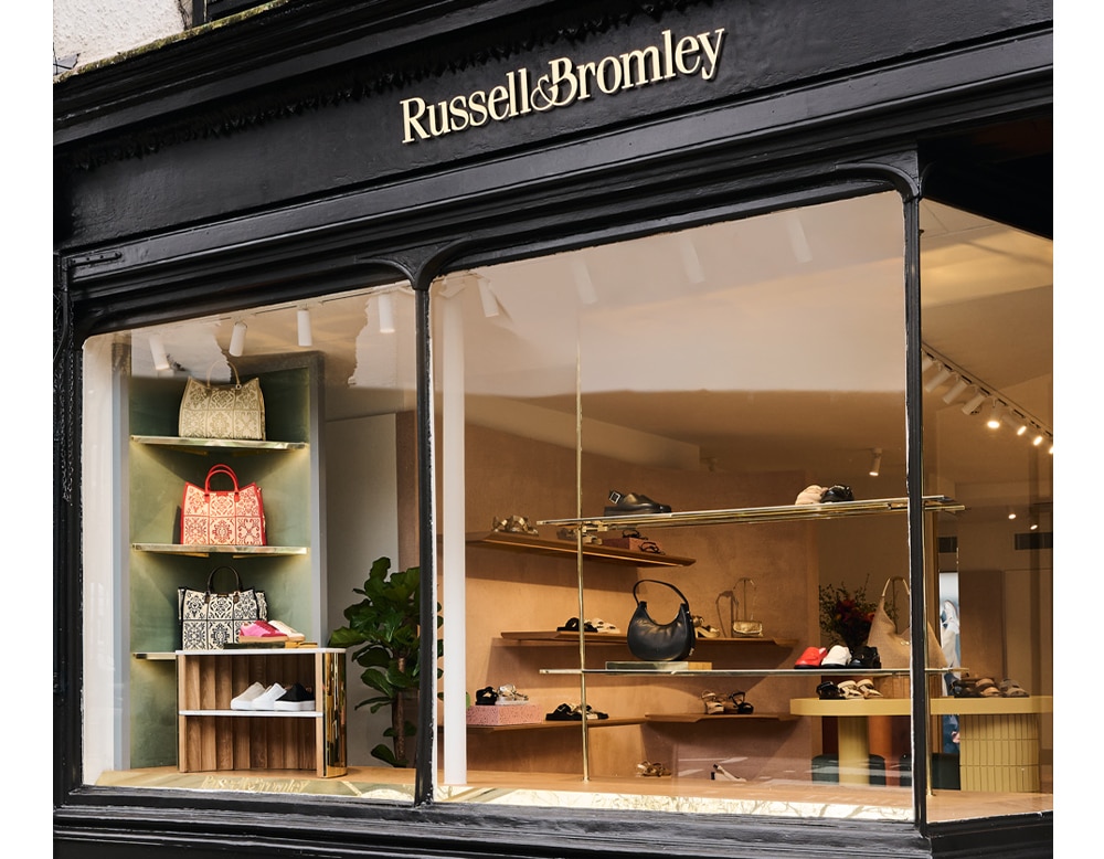 Russell & Bromley signboard of a new store in Hampstead